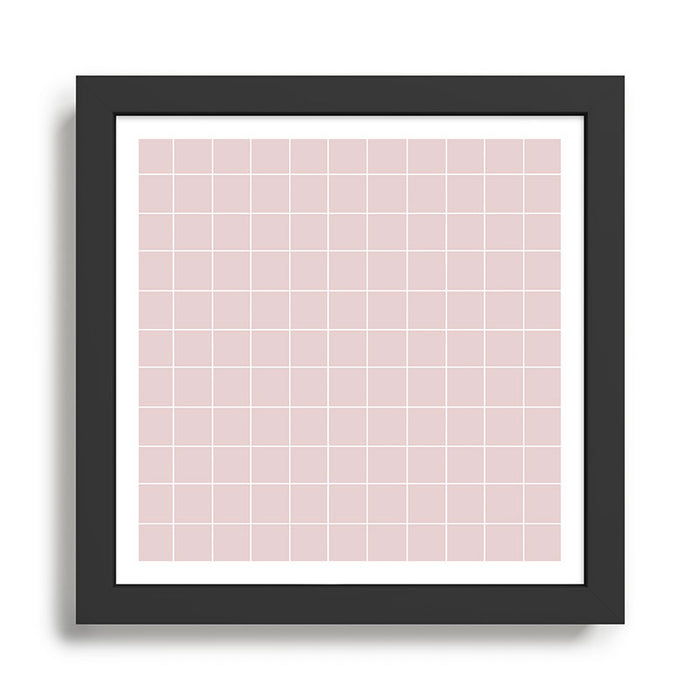 Grid (Light Pink) Framed Art Print Gallery Image 1