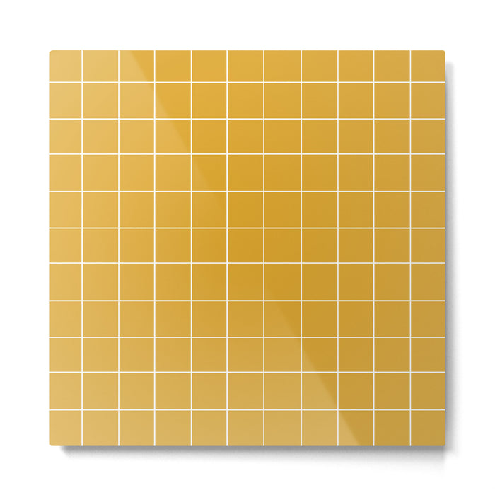 Grid (Mustard Yellow) Metal Print Gallery Image 1