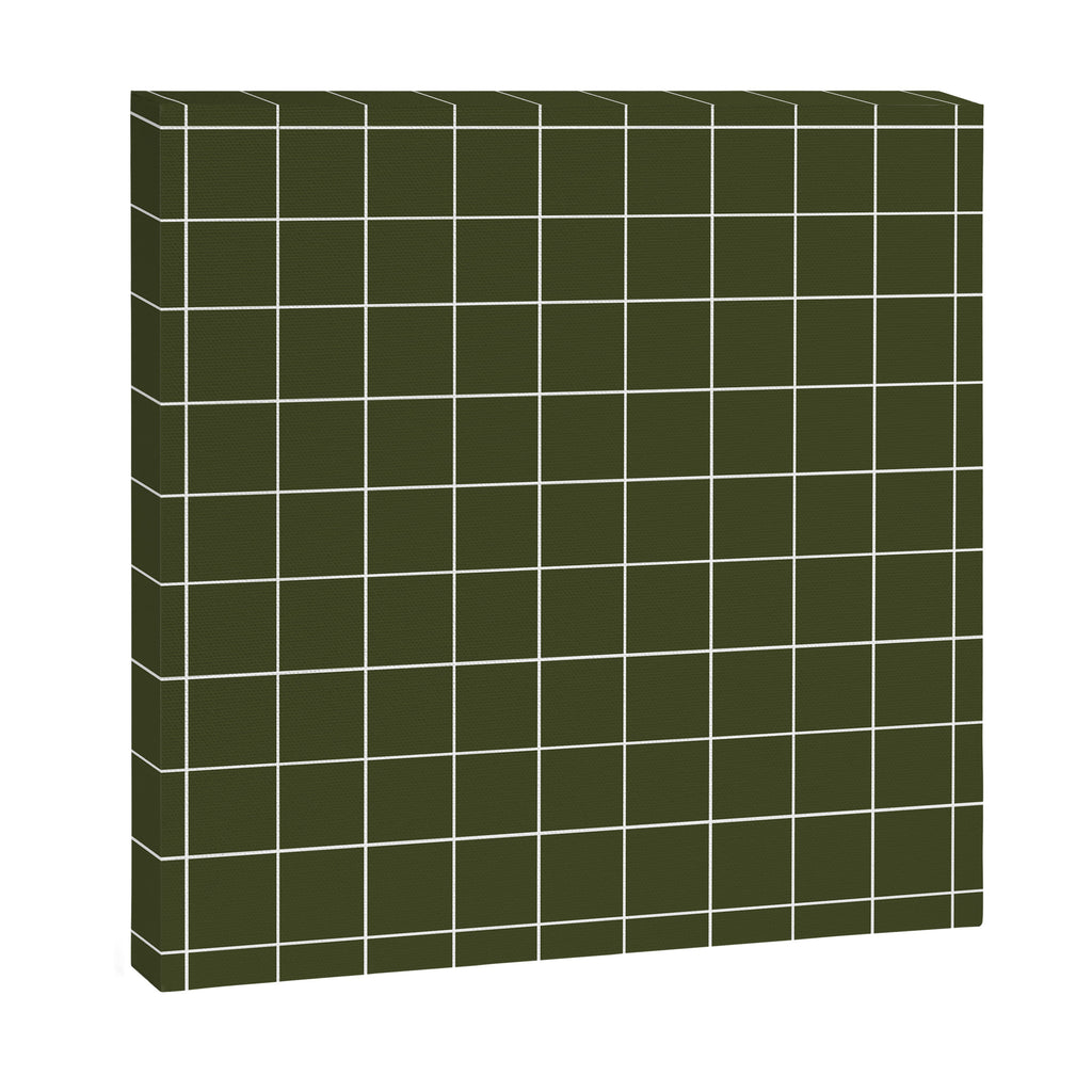 Grid (Olive Green) Canvas Print Gallery Image 3