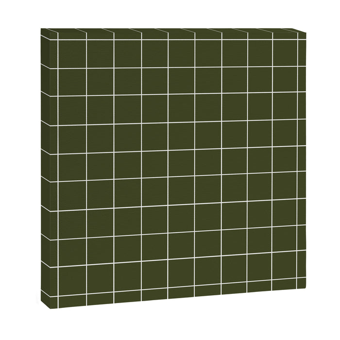 Grid (Olive Green) Canvas Print Gallery Image 1