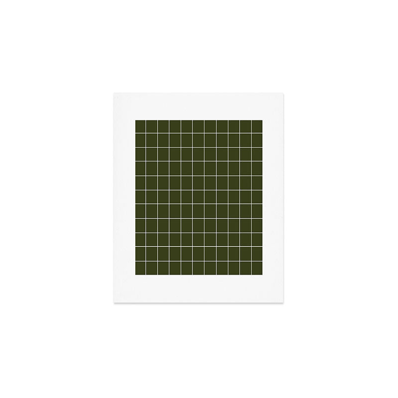 Grid (Olive Green) Art Print Gallery Image 1