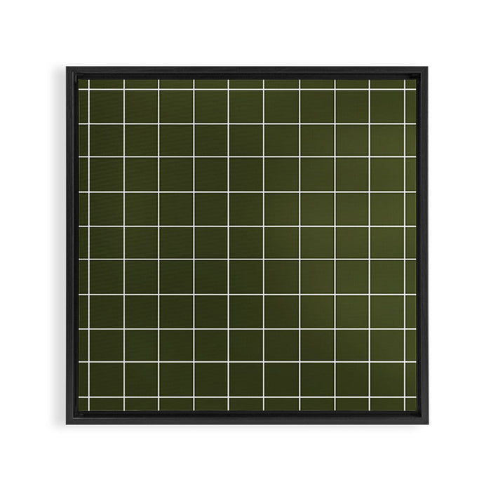 Grid (Olive Green) Framed Canvas Print Gallery Image 1
