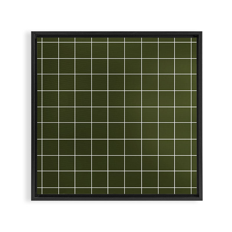 Grid (Olive Green) Framed Canvas Print Gallery Image 3