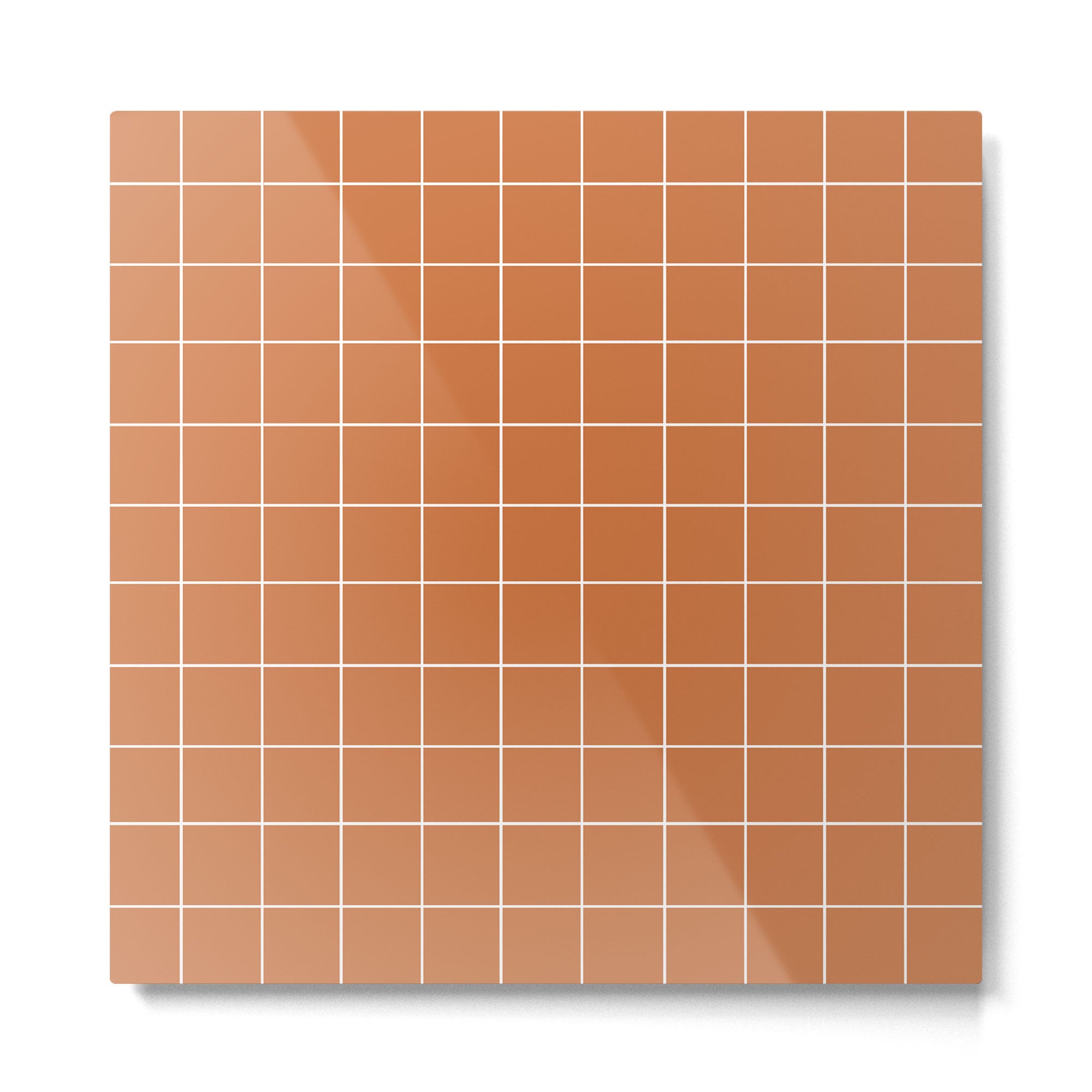 Grid (Terracotta) Metal Print Gallery Image 2
