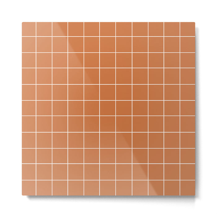 Grid (Terracotta) Metal Print Gallery Image 1