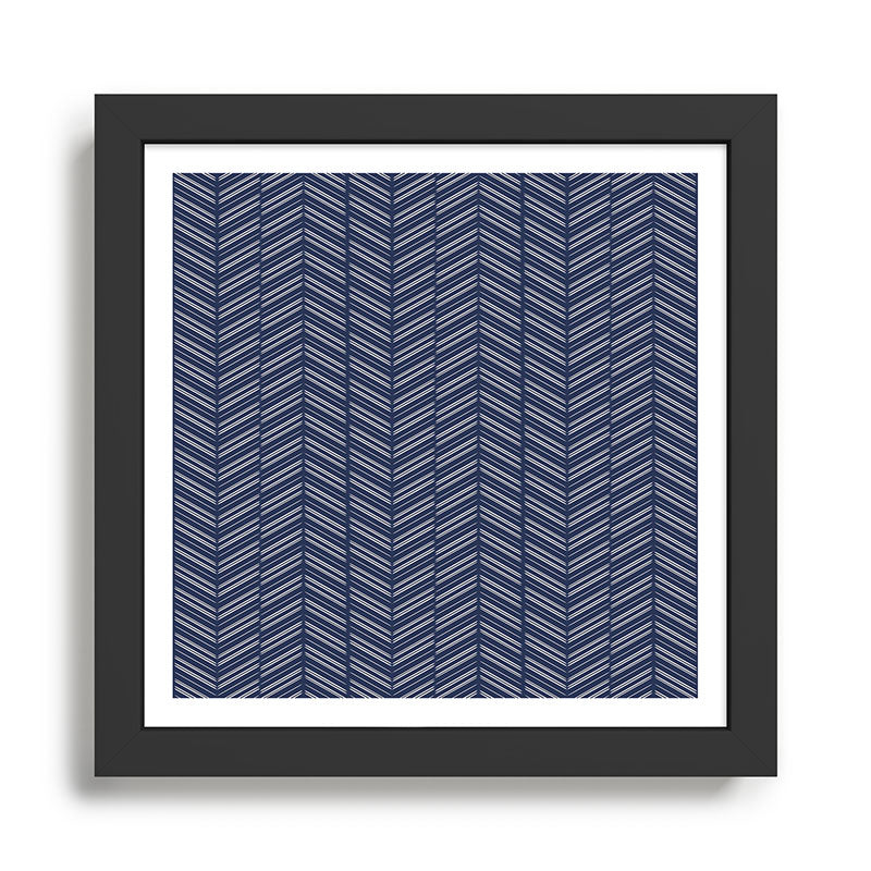 Herringbone (Navy) Framed Art Print Gallery Image 1