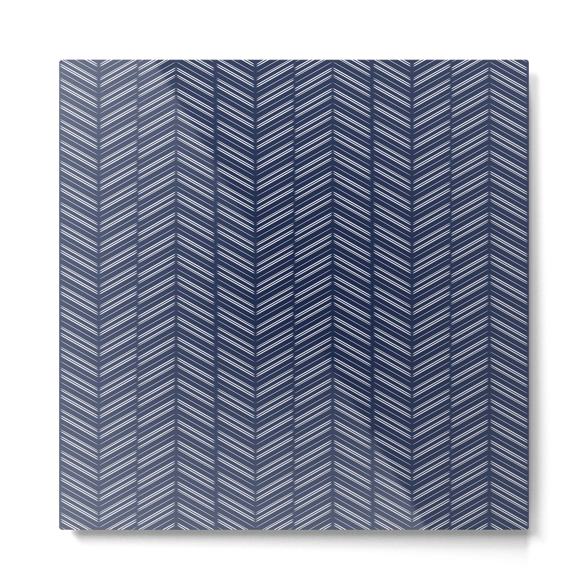 Herringbone (Navy) Metal Print Gallery Image 2