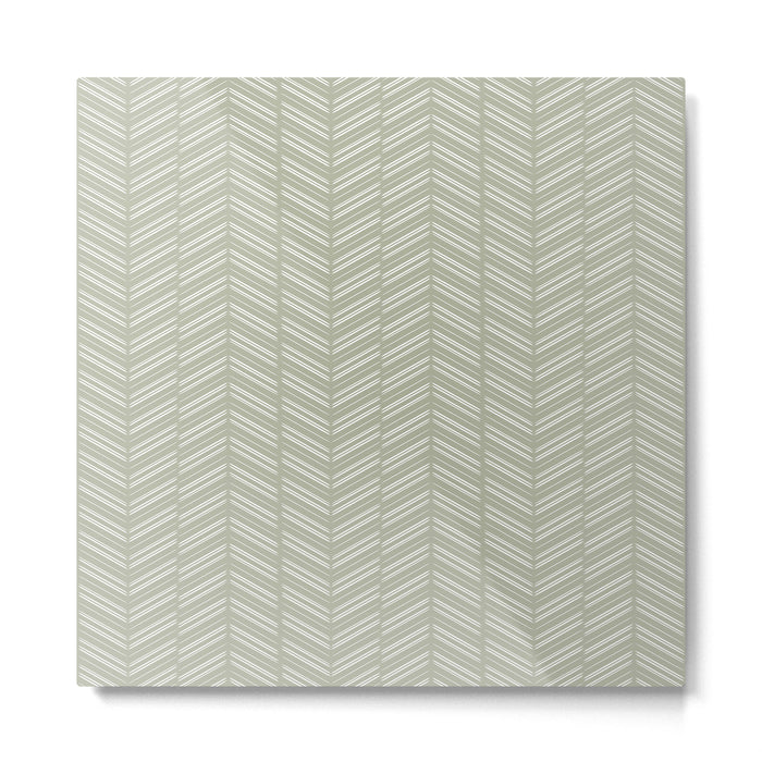 Herringbone (Sage) Metal Print Gallery Image 1