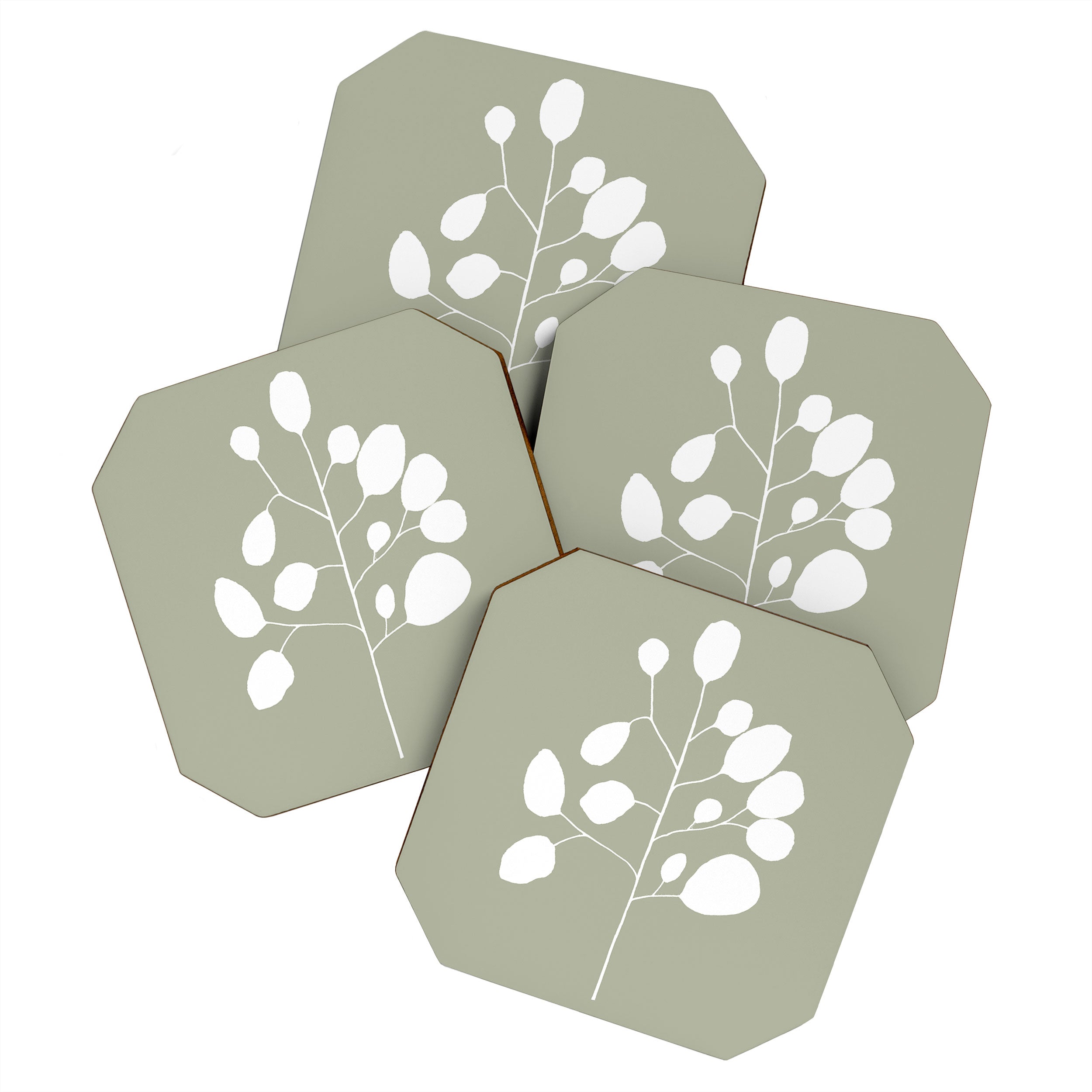 Large Eucalyptus (Linen Sage) Coaster Gallery Image 1