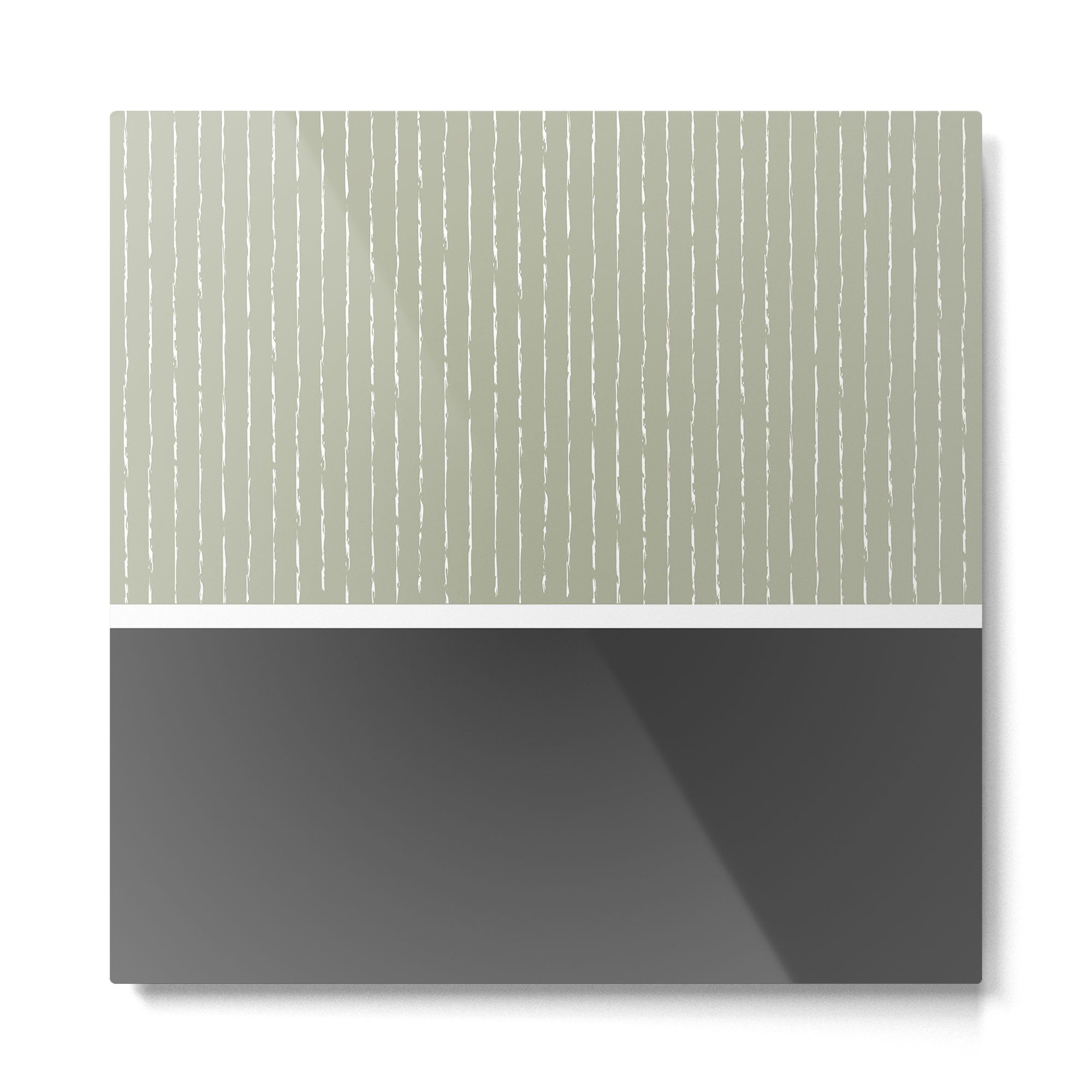 Linen Sage and Gray Metal Print Gallery Image 2