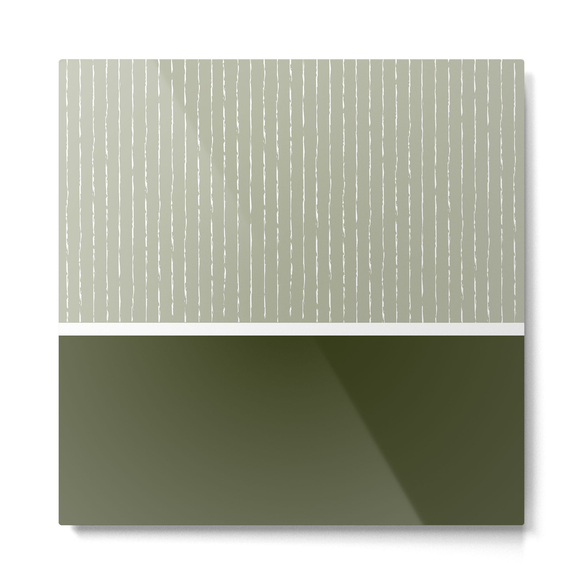 Linen Sage & Olive Metal Print Gallery Image 2