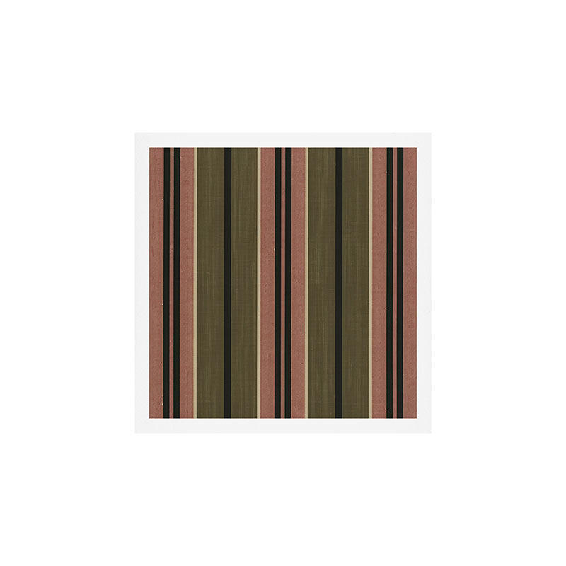 linen stripes (olive green and pink) Art Print Gallery Image 1