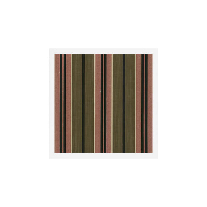 linen stripes (olive green and pink) Art Print Gallery Image 1