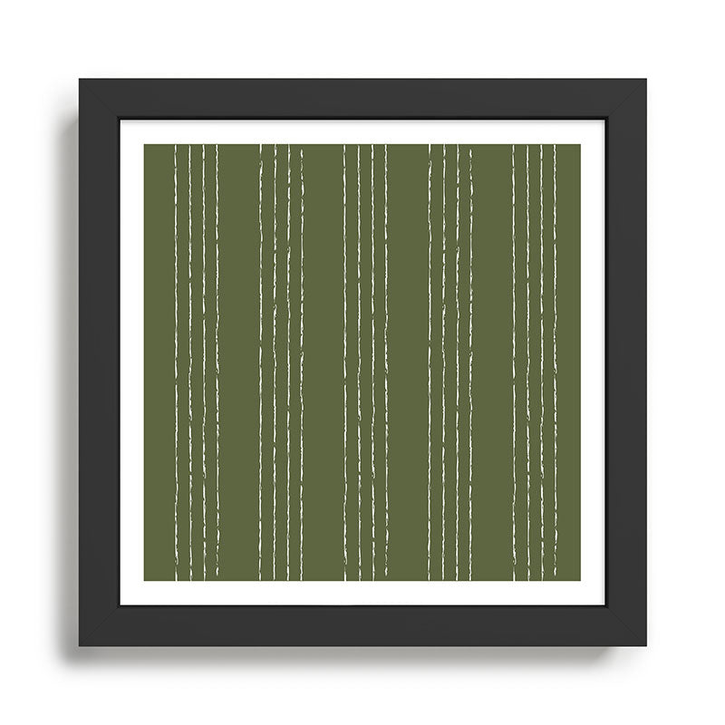 Lines #5 (Moss Green) Framed Art Print Gallery Image 1
