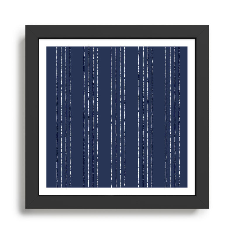Lines #5 (Navy) Framed Art Print Gallery Image 1