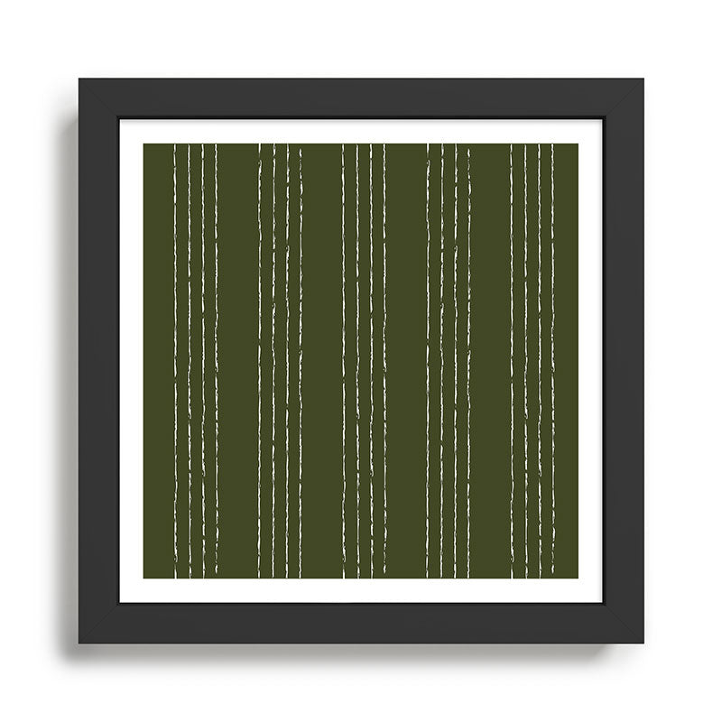 Lines #5 (Olive Green) Framed Art Print Gallery Image 1