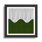 lines and wave (green) Framed Art Print Gallery Image 1
