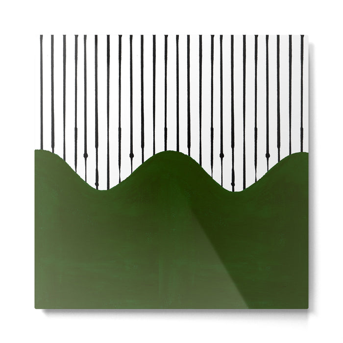 lines and wave (green) Metal Print Gallery Image 1
