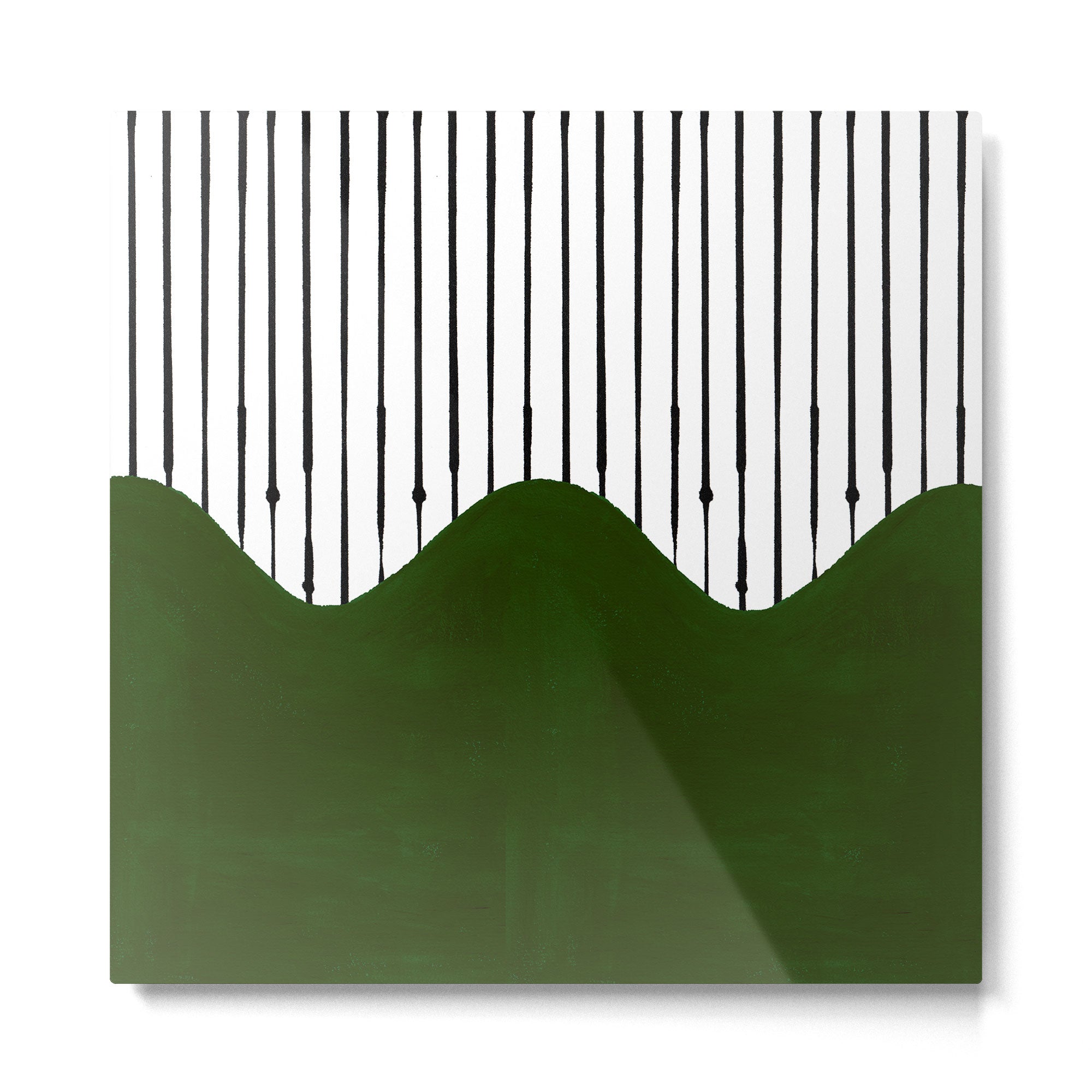 lines and wave (green) Metal Print Gallery Image 2