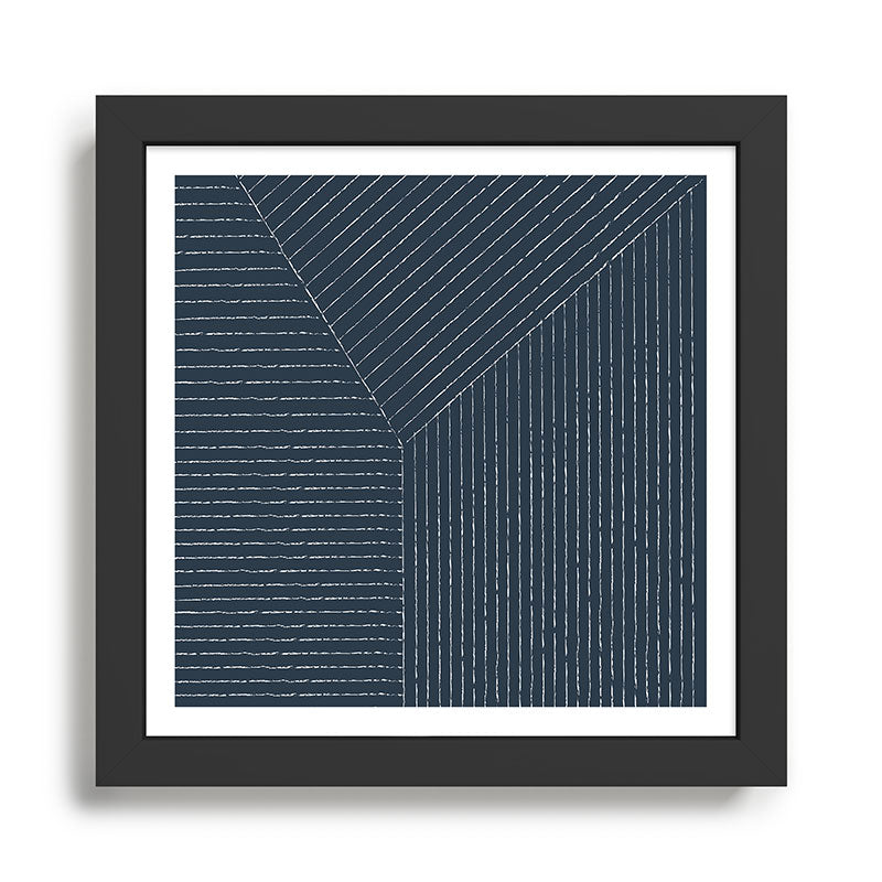 Lines (Annapolis Blue) Framed Art Print Gallery Image 1