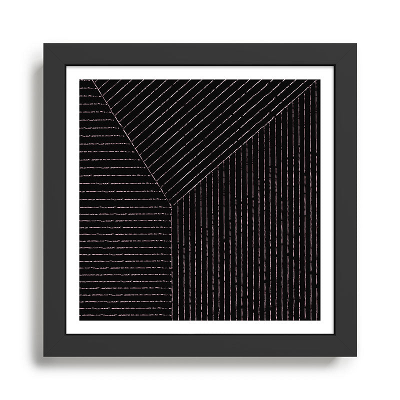 lines (black & pink) Framed Art Print Gallery Image 1