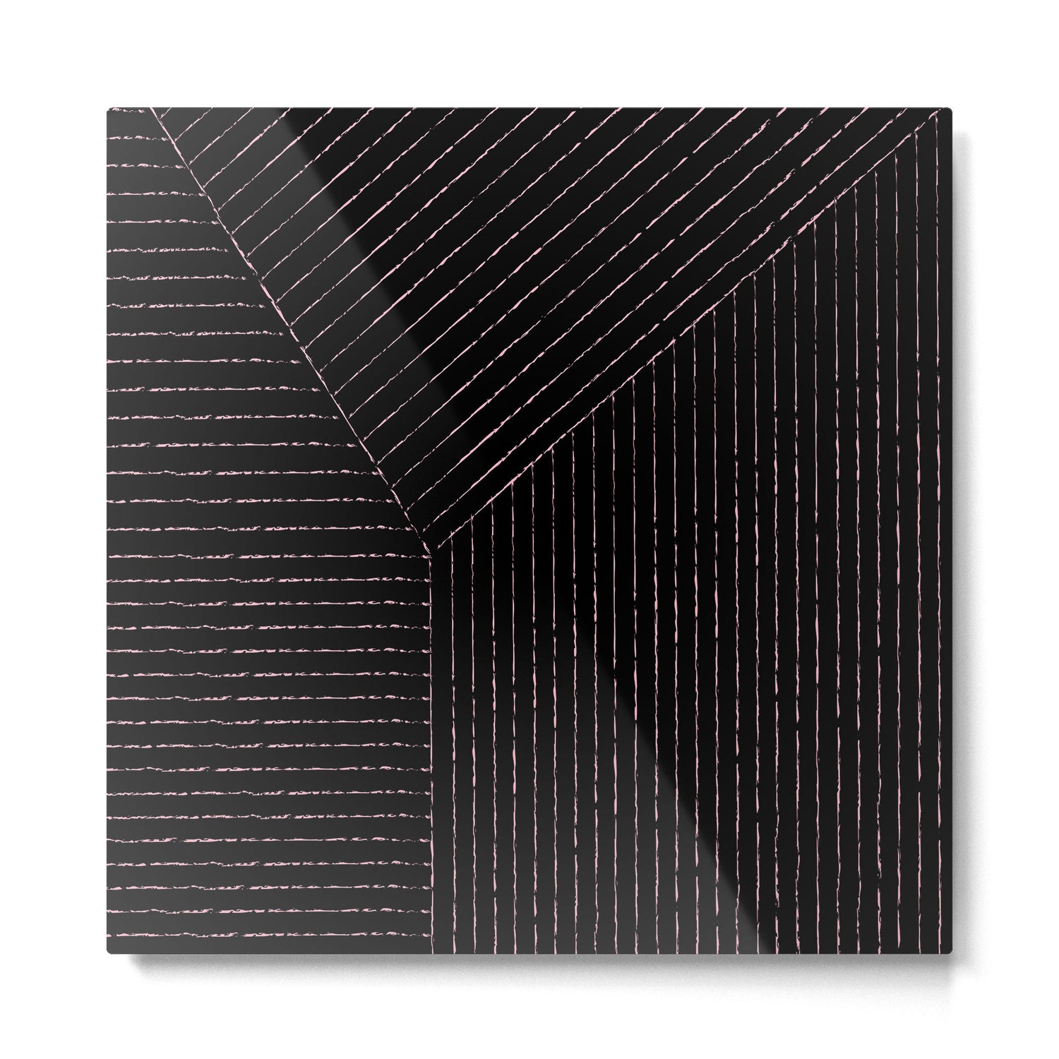 lines (black & pink) Metal Print Gallery Image 2