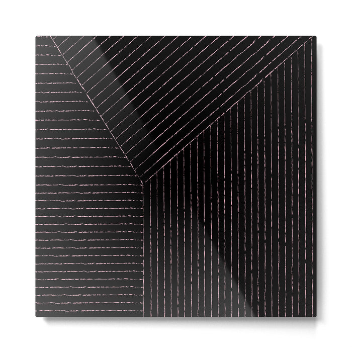 lines (black & pink) Metal Print Gallery Image 1