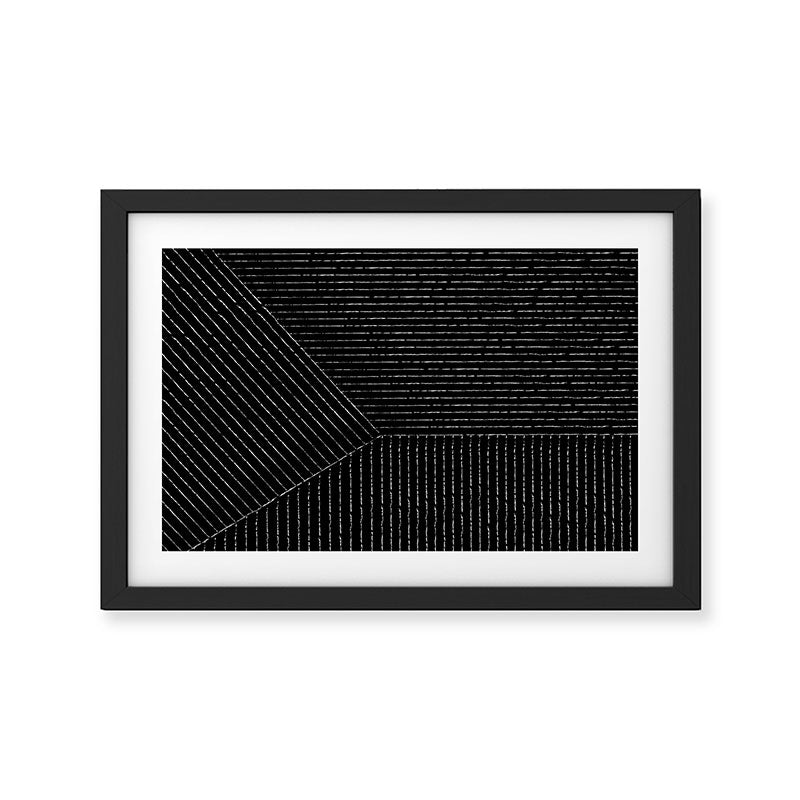 Lines (Black) Framed Art Print Gallery Image 3