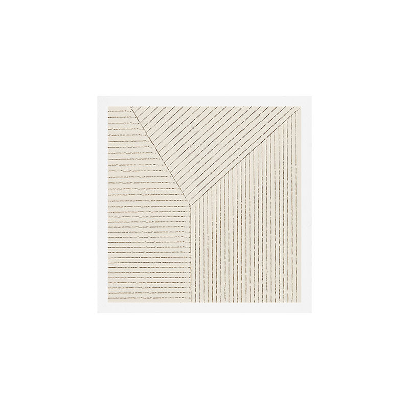 Lines (Cream & Chocolate) Art Print Gallery Image 1