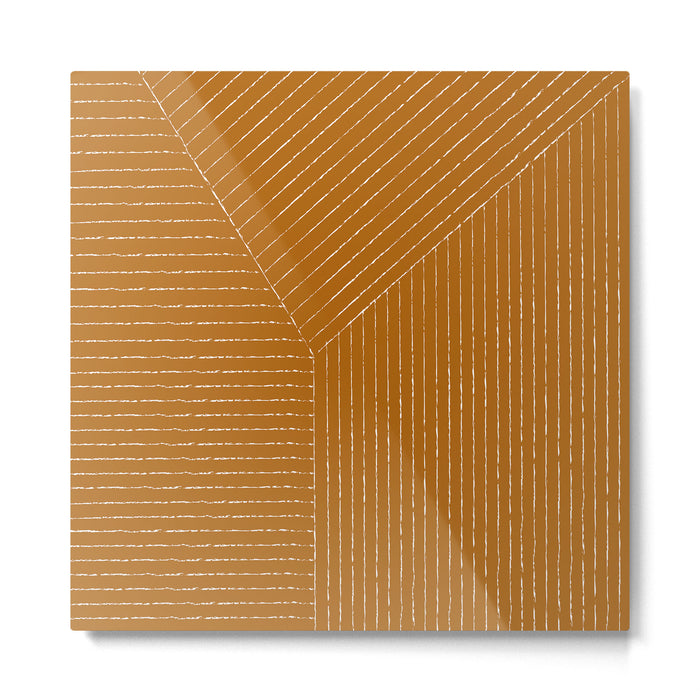 Lines (Golden Brown) Metal Print Gallery Image 1