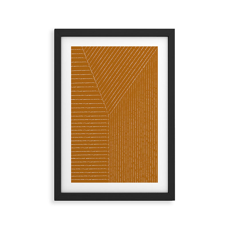 Lines (Golden Brown) Framed Art Print Gallery Image 3