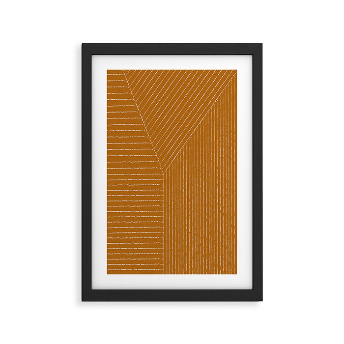 Lines (Golden Brown) Framed Art Print Gallery Image 1