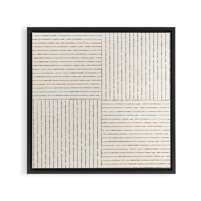 Lines III (Cream) Framed Canvas Print Gallery Image 1