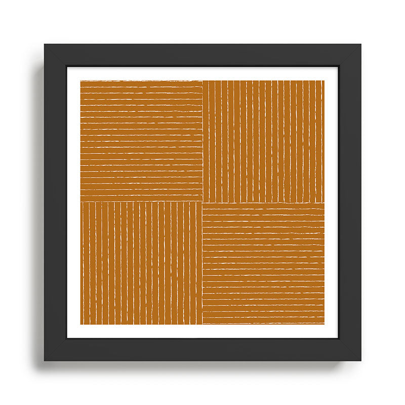 Lines III (Golden Brown) Framed Art Print Gallery Image 1