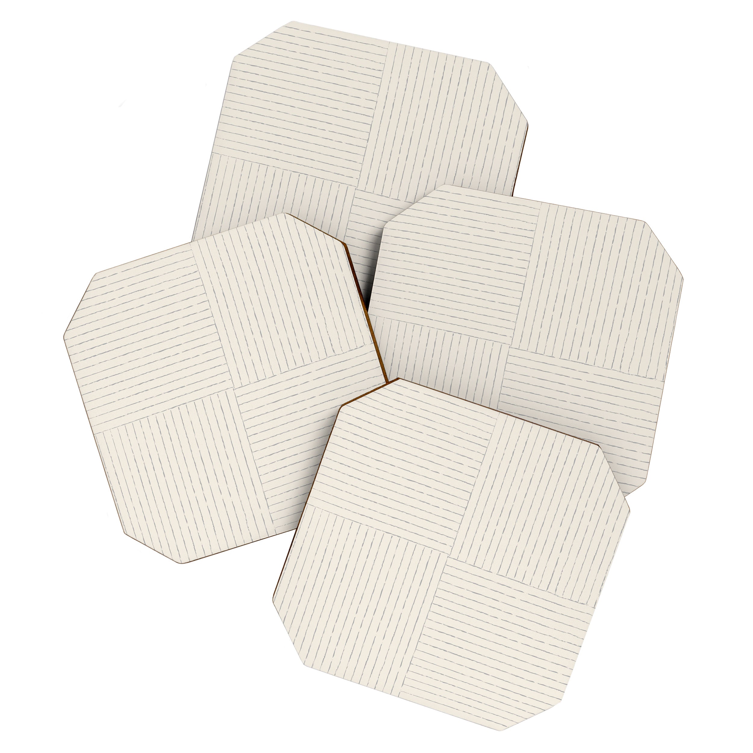 Lines III (Linen Gray) Coaster Gallery Image 1