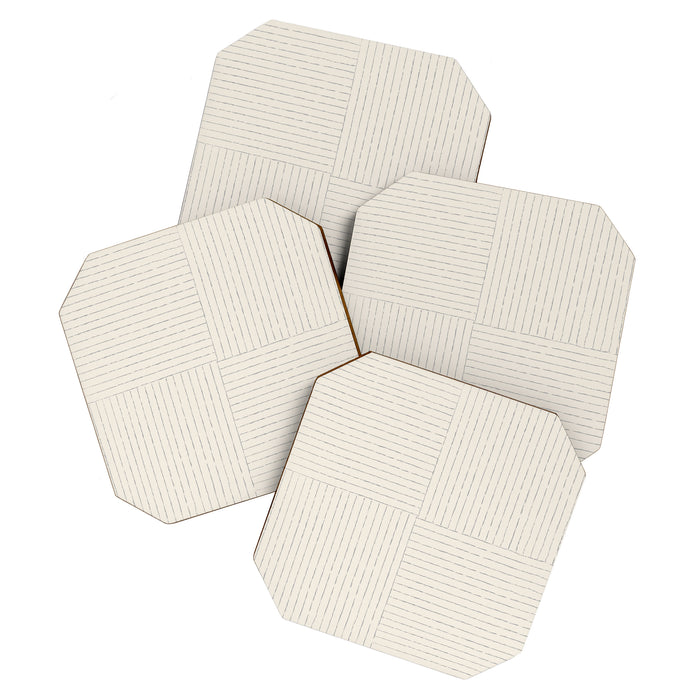 Lines III (Linen Gray) Coaster Gallery Image 1