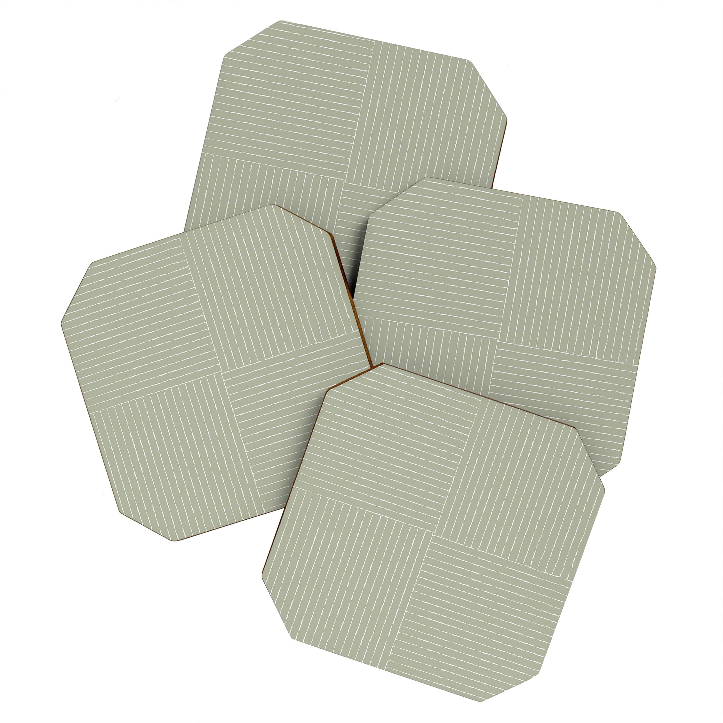 Lines III (Linen Sage) Coaster Gallery Image 1
