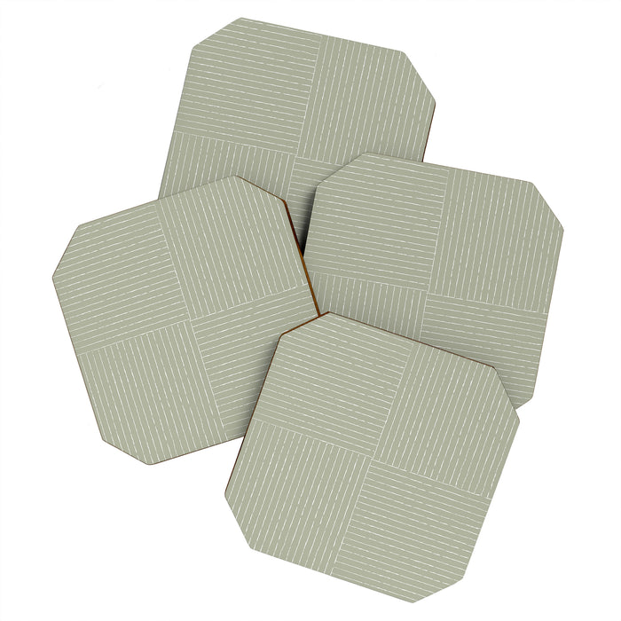 Lines III (Linen Sage) Coaster Gallery Image 1