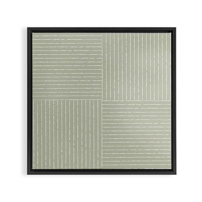 Lines III (Linen Sage) Framed Canvas Print Gallery Image 1