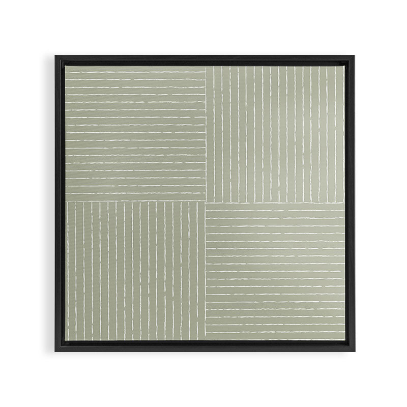 Lines III (Linen Sage) Framed Canvas Print Gallery Image 3