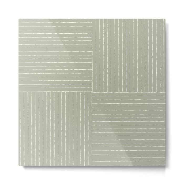 Lines III (Linen Sage) Metal Print Gallery Image 1