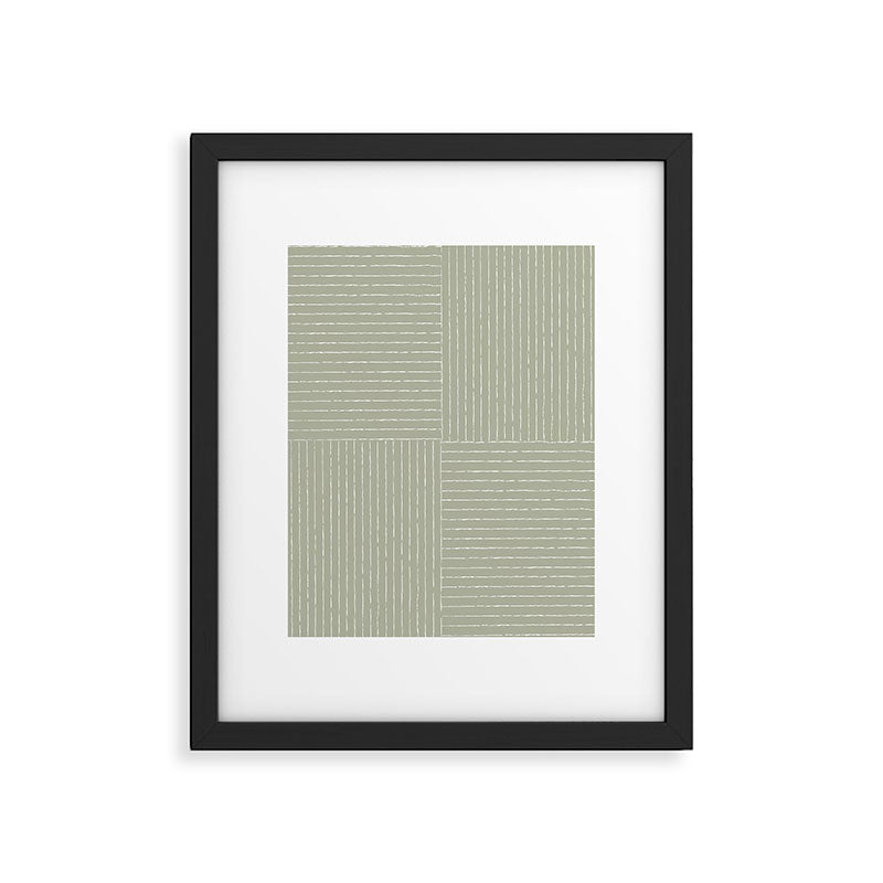 Lines III (Linen Sage) Framed Art Print Gallery Image 4