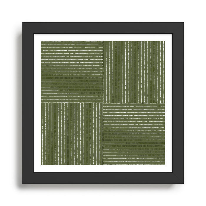 Lines III (Moss Green) Framed Art Print Gallery Image 1