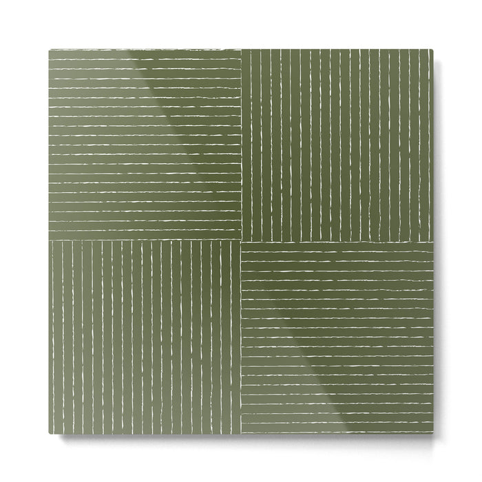 Lines III (Moss Green) Metal Print Gallery Image 1