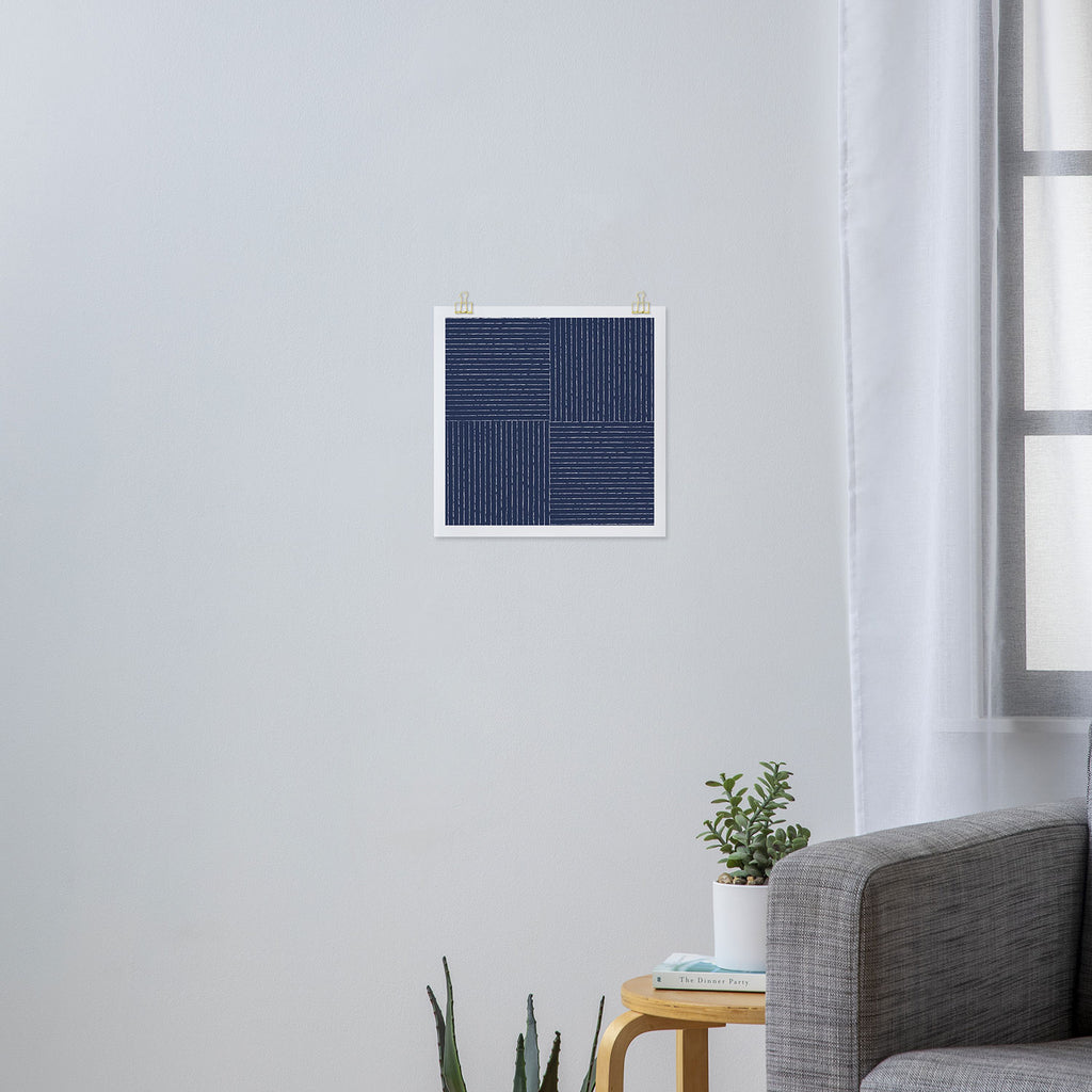 Lines III (Navy) Art Print Gallery Image 3