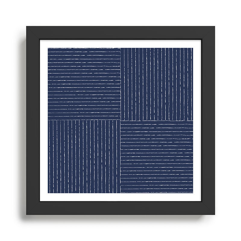 Lines III (Navy) Framed Art Print Gallery Image 1