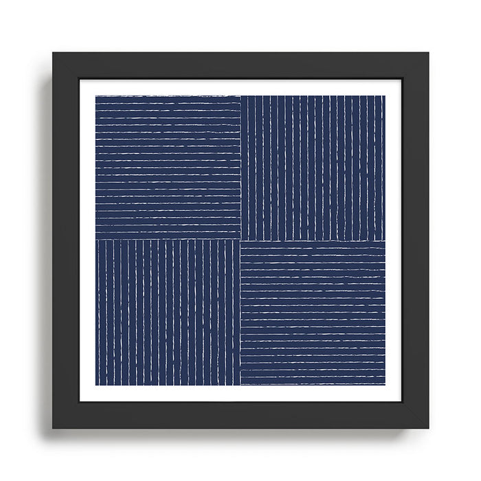 Lines III (Navy) Framed Art Print Gallery Image 1