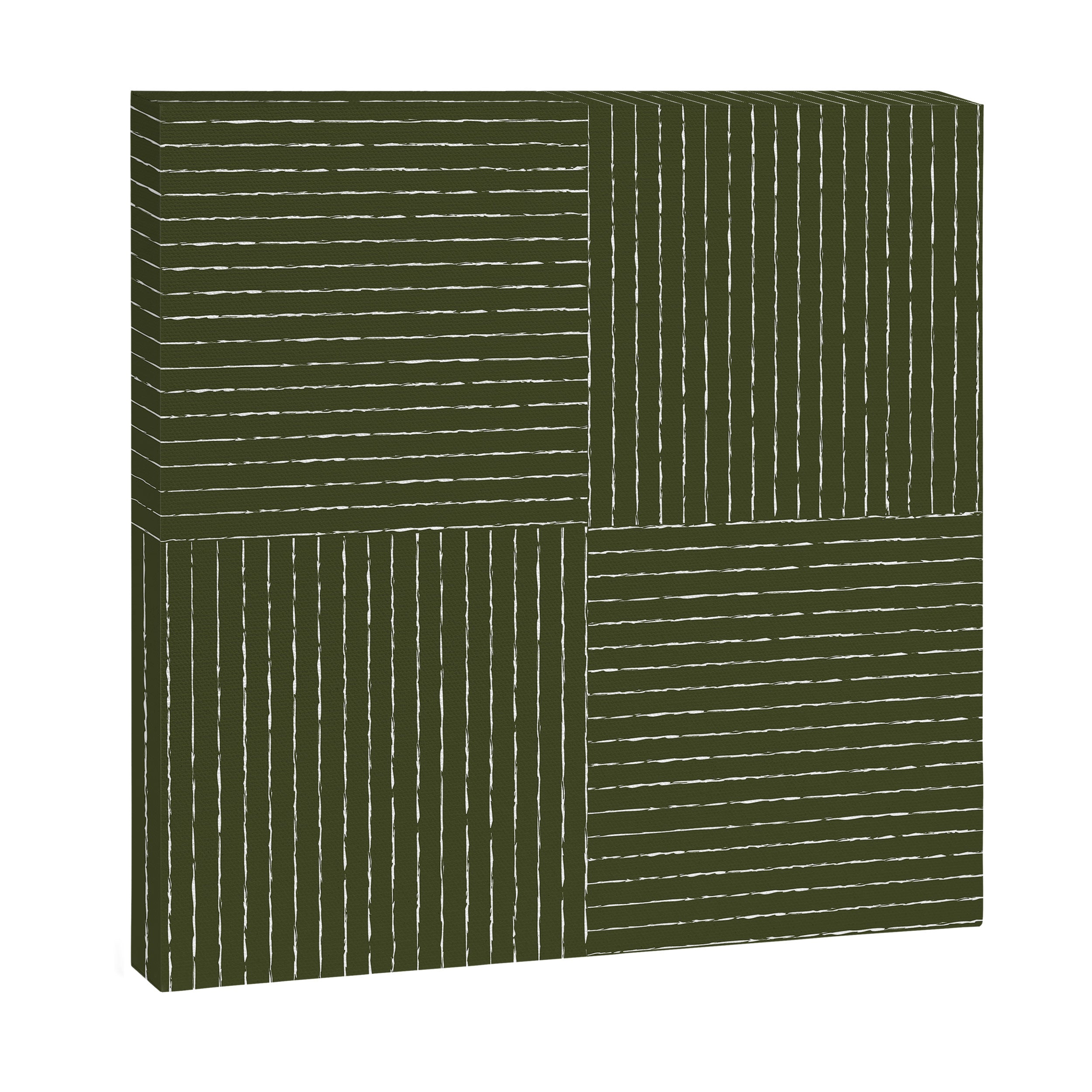 Lines III (Olive Green) Canvas Print Gallery Image 3
