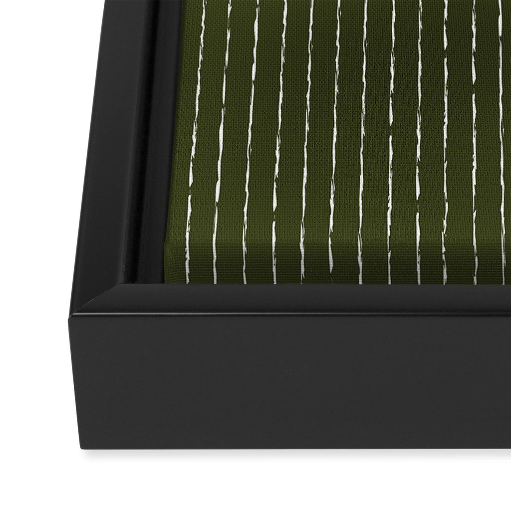 Lines III (Olive Green) Framed Canvas Print Gallery Image 2