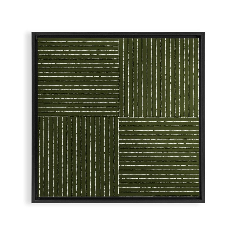 Lines III (Olive Green) Framed Canvas Print Gallery Image 3